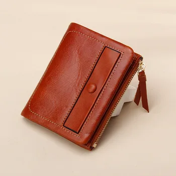 Короткий кошелек из натуральной кожи в европейском стиле, мужские зажимы для денег в стиле ретро, несколько положений для карт, сумка для удостоверения личности, сумка для мелочи