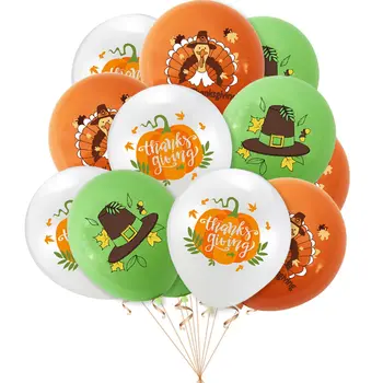 Украшение воздушными шарами для вечеринки в честь Дня благодарения, Индейка, тыква, Кленовый лист, Латексный воздушный шар, Украшение для праздничной вечеринки, 10 шт.