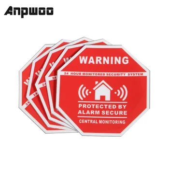 ANPWOO 5 шт. Домашняя сигнализация, Защитные наклейки/Отличительные знаки для окон и дверей, Новые