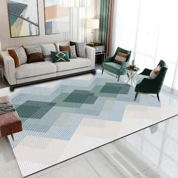 Легкие роскошные современные ковры для гостиной с геометрическим рисунком, ковер большой площади, украшение спальни, прикроватный коврик для пола, противоскользящий