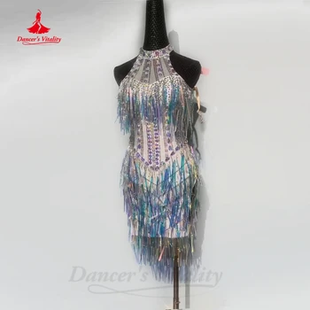 Платья для латиноамериканских танцев для женщин и детей На заказ для выступлений в стиле Румба-Чача-танго Профессиональная одежда для латиноамериканских танцев для девочек