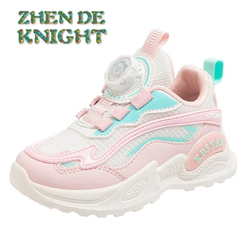 Детская спортивная обувь 2023, Летняя новая легкая повседневная обувь для девочек, кроссовки для мальчиков с сетчатой дышащей мягкой подошвой