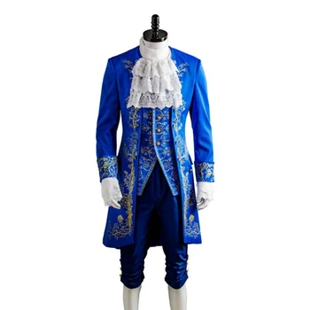 Костюм Красавицы и Чудовища для косплея Дэна Стивенса, униформа принца Блю, костюм для косплея на Хэллоуин Для взрослых мужчин