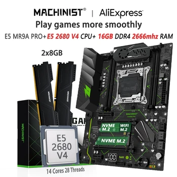 MACHINIST MR9A PRO X99 Комплект материнской платы LGA 2011-3 комплект Xeon E5 2680 V4 16G (2*8G) DDR4 RAM Настольная память SSD Nvme M.2 ATX