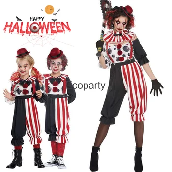 Хэллоуин, женщины, дети, Цирковой клоун, косплей, Кровавый монстр, Злой Джокер, наряды для мальчиков и девочек, Пурим, маскарад, наряды для вечеринок
