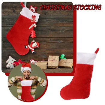 Носков с Рождеством, плюшевых подвесных подарочных конфет, больших носков, украшения