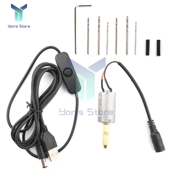 Портативные Мини-электрические ручные дрели, ручная дрель Micro USB для поделок, таких как Смола, пластик, Дерево, Полимерная глина, Брелок для ювелирных изделий DIY