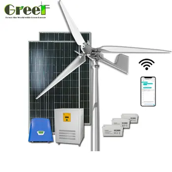 производство энергии портативной солнечной гибридной ветряной турбины мощностью 5 кВт с регулировкой шага