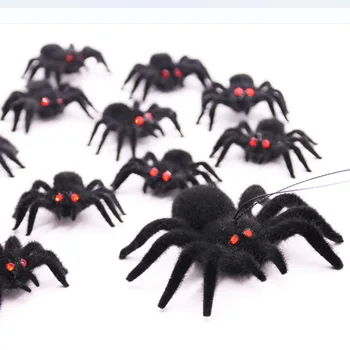 Моделирование украшения Хэллоуина пушистый мини-паук пародия хитрая игрушка праздничная вечеринка необходимый реквизит ужасов
