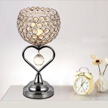 Модная хрустальная настольная лампа, светодиодные лампы, романтическая хрустальная настольная лампа, креативная прикроватная лампа, лампа для чтения, Лучший подарок на свадьбу