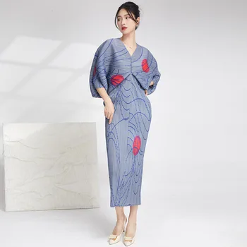 Женское платье 2023 Высокого Качества С V-образным вырезом И Рукавами 