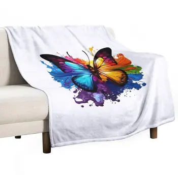 Новое одеяло с бабочкой Impasto ominous, мягкое большое одеяло, шерстяное одеяло
