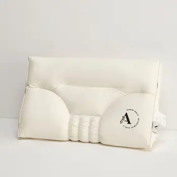 Подушка из чистого хлопка Жемчужно-белого цвета Класса А, Антибактериальная Мягкая Ортопедическая подушка для сна, поддерживающая плечо и шею. Подушка