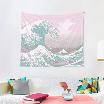 Пастель The Great Wave от Kanagawa Украшение гобеленами Эстетичные вещи для украшения комнаты