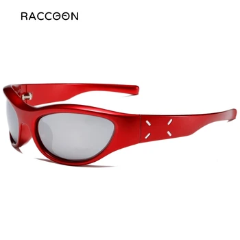 Cyber Y2k Винтажные солнцезащитные очки с оберткой, женские модные ретро-оттенки, Дизайнерские очки, Мужские аксессуары 2000-х, солнцезащитные очки