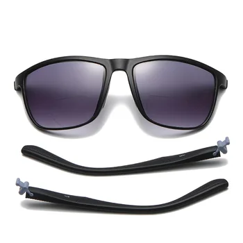 Гибкие бифокальные очки для чтения двойного назначения, серо-коричневые солнцезащитные очки со вставными дужками, портативные очки для улицы