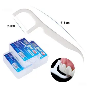 50шт Зубочистка с ультратонкой зубной нитью Зубочистка для зубов Межзубные щетки Инструмент для чистки полости рта с коробкой