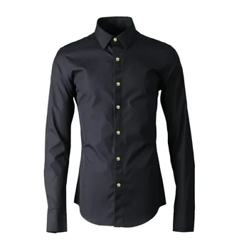 Мужская рубашка Minglu Luxury Alloy Rose с заклепками, белая, черная, однотонная Мужская рубашка с длинным рукавом, повседневная мужская рубашка из 100% хлопка