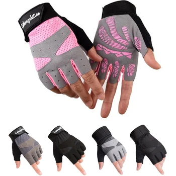 Женские велосипедные Спортивные перчатки для шоссейного горного велосипеда, Противоскользящая Ударопрочная Гелевая накладка, Велосипедная MTB Перчатка на полпальца