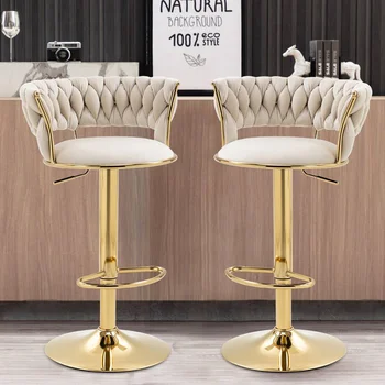 Вращающиеся металлические барные стулья, Роскошный дизайнерский барный стул с регулируемой высотой, стойка для отдыха, Мягкая мебель для дома Taburete Alto
