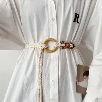 Модный богемный этнический пояс Y2K, летняя поясная веревка, поясная цепочка, женское декоративное платье, брюки, юбка, пояс