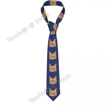 Галстук с портретом кошки, мужской галстук с изображением кошачьего котенка, шелковые галстуки из полиэстера, галстук с принтом 8 см для повседневного костюма