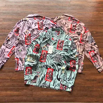 WACKO MARIA Гавайская рубашка с полной печатью Tiger Мужские Женские Летние рубашки 2023fw