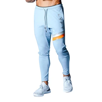 Новый дизайн, мужские джоггеры с пользовательским логотипом, с карманами на молнии, повседневные спортивные брюки для бега, спортивные модные брюки для мужчин