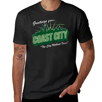 Новые футболки с надписью Greetings From Coast City, белые футболки для мальчиков, забавная футболка, футболка на заказ, мужская футболка