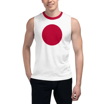 Футболка без рукавов с японским флагом, 3D мужская футболка для мальчиков, майки для тренажерных залов, джоггеры для фитнеса, баскетбольный тренировочный жилет