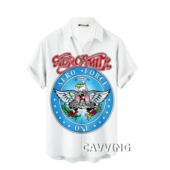 Модные повседневные гавайские рубашки Aerosmith Rock с 3D-принтом, мужские / женские свободные дышащие рубашки с короткими рукавами T01