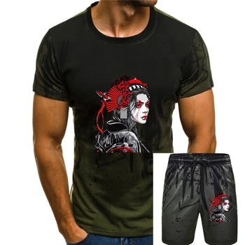 Футболка one yona Female Samurai, мужская футболка из чистого хлопка, японская татуировка Гейши, крутые японские футболки Tokyo Beauty, топы с короткими рукавами