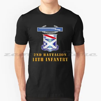 Army-2nd Bn 18th Inf W Dui-Cib-V1 Мягкая Модная футболка из 100% хлопка Для Мужчин И Женщин С Гербом Ветерана Боевых действий во Вьетнаме Армии США в отставке