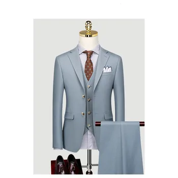 Сшитое на заказ свадебное платье жениха, Блейзер, костюмы, брюки, деловые классические брюки высокого класса SA08-40999