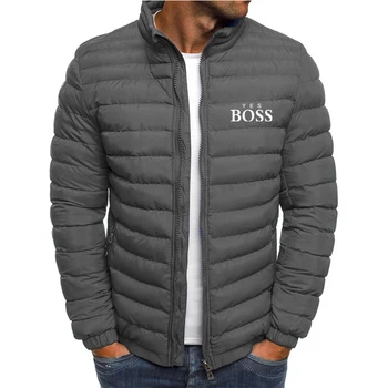 Новейшая зимняя куртка 2023 года, мужская теплая парка с воротником-стойкой, уличная мода, повседневная брендовая куртка, мужской зимний пуховик