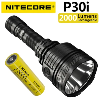 Поисковый фонарик NITECORE P30i мощностью 2000 люмен на дальность 1000 метров, оснащенный аккумулятором NL2150HPi