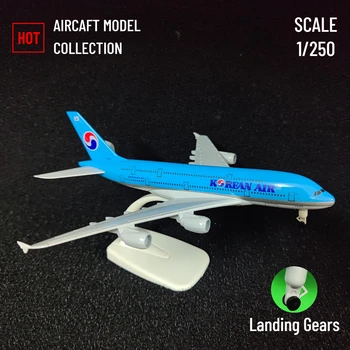 Масштаб 1: 250 Металлическая копия самолета, Корейская авиационная модель самолета A380, Миниатюрное Художественное оформление офиса, украшение дома, игрушка для мальчика-непоседы