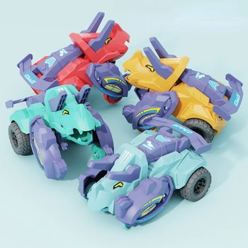 Игрушечный автомобиль с деформацией динозавра, Трансформирующийся при столкновении, Пластиковая инерционная модель автомобиля, игрушки для мальчиков, подарок для детей