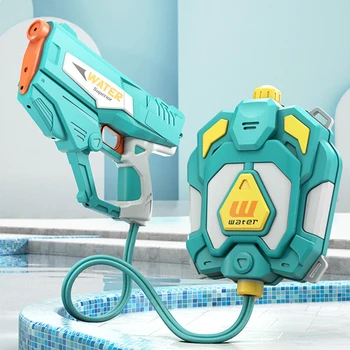 Полностью автоматические электрические рюкзачные водяные пистолеты Игрушка для распыления воды с большой дальностью действия Автоматическое непрерывное всасывание Водяные пистолеты Игрушка в подарок для детей