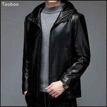 2024 Новая мужская зимняя куртка из мягкой овчины, кожаные куртки для мужчин, пальто с длинными рукавами, модная мужская одежда в американском стиле