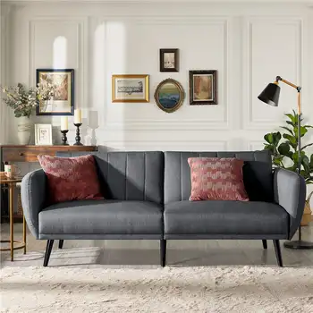 Раскладной диван-футон из ткани Alden Design, серый