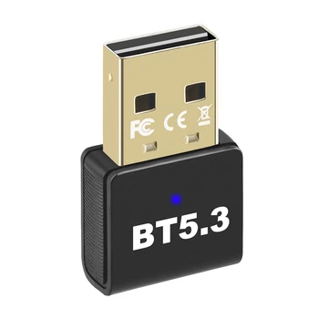Портативный USB-адаптер 5.3, совместимый с Bluetooth, беспроводной USB-адаптер без драйверов для настольного компьютера для передачи аудио-видео