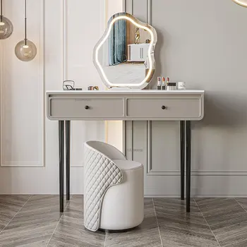 Современный минимализм Туалетный столик Спальные гарнитуры Мебель Роскошные комоды Креативный косметический столик с зеркалом D