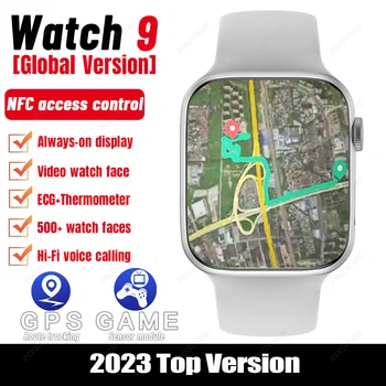 Часы 9 Game GPS Smart Watch Для Мужчин И Женщин С Пользовательским Набором Номера, Голосовой Вызов, Постоянно Включенный дисплей IP68, Водонепроницаемые Умные часы для Apple Series 8