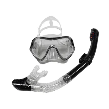 Маска для подводного плавания Набор для подводного плавания Силиконовые противотуманные очки Оборудование для бассейна Прозрачные + черные