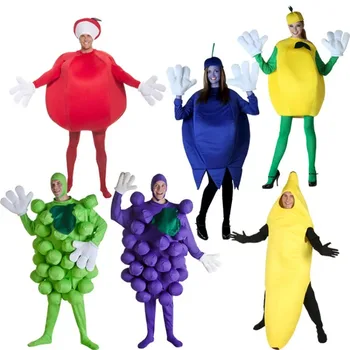 Косплей для взрослых Одеваются на Хэллоуин в Торговом центре Продвижение Винограда, Лимона, Черники, Яблока, Банана, Фруктового костюма