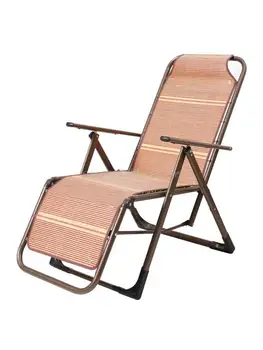 Летнее прохладное кресло с откидной спинкой, складной одноместный обеденный перерыв, стул со спинкой, бамбуковый стул, офисный домашний портативный стул для сна, бамбуковый стул