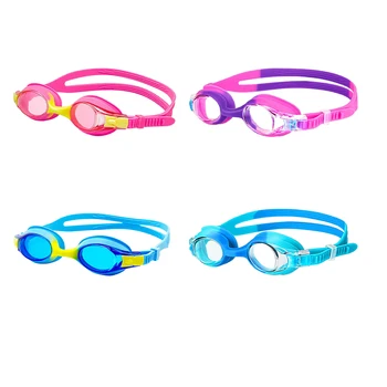 Очки для плавания с гальваническим покрытием - стильные и прочные очки для плавания для детей с регулируемой пряжкой для предотвращения скольжения. Розово-фиолетовый