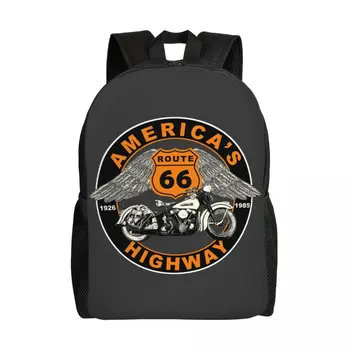 Дорожный рюкзак Route 66 Americas Highway Для мужчин и женщин, школьный рюкзак для ноутбука, Сумки для студентов колледжа, 66 долларов США