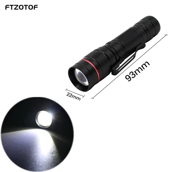 Фонарь FTZOTOF COB Q5 с черным светодиодом, мощный фонарь с регулируемым фокусным расстоянием и зумом, Тактический портативный осветительный фонарь с батареей типа АА